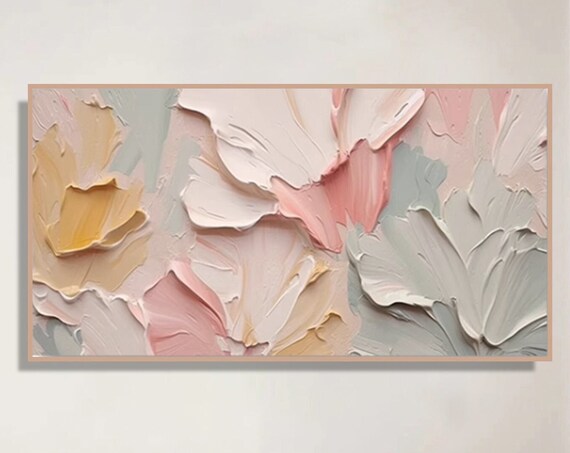 Abstract Flower Painting, Soft Color Spring Wall Art Print