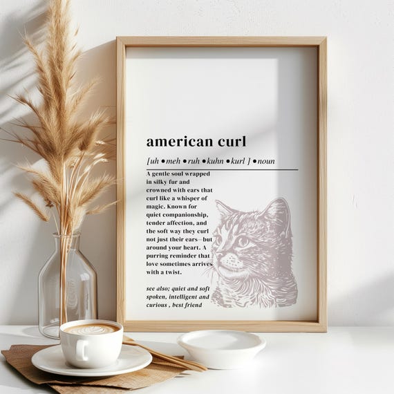 Curl Cat Definition Art Print Heartfelt Lover Gift