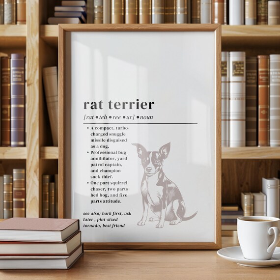 Funny Rat Terrier Definition Print Comical Dog Lover Gift