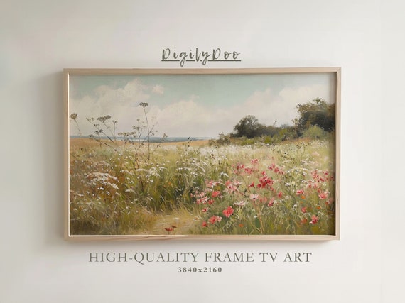 Vintage Country Summer Meadow Floral Art Print