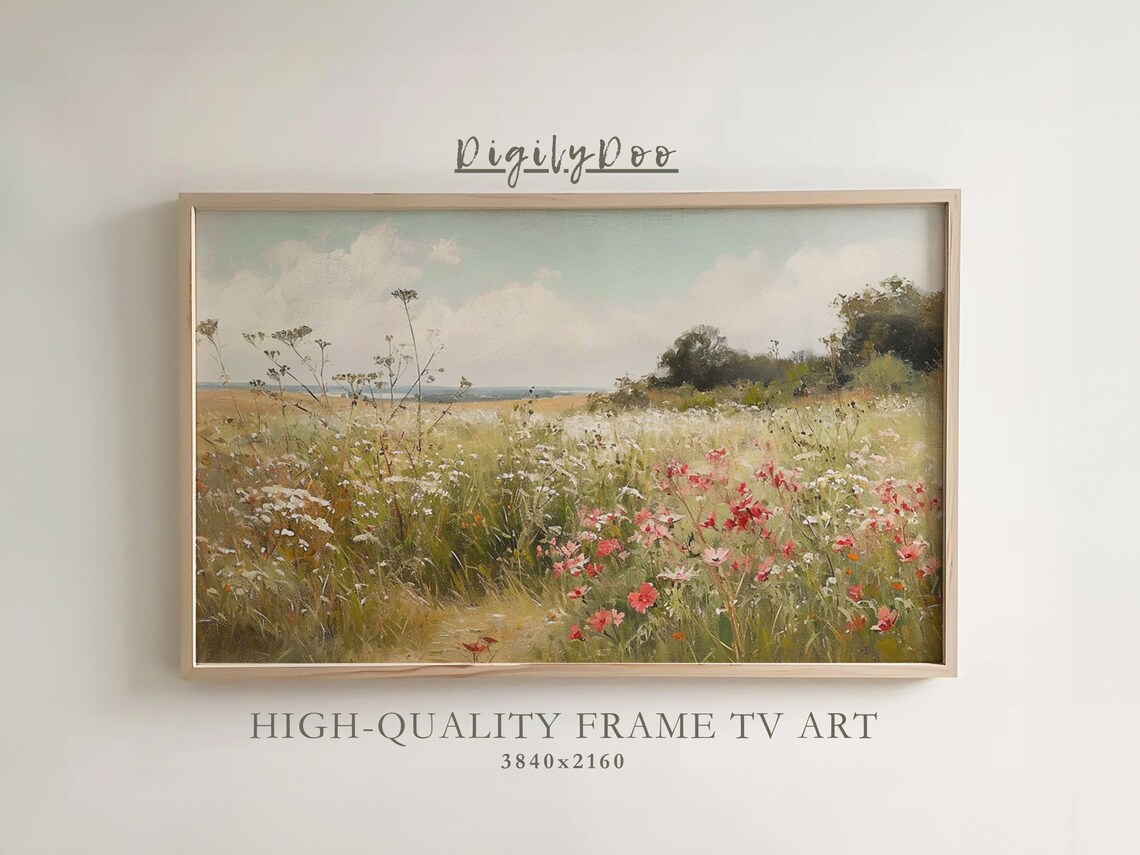 Vintage Country Summer Meadow Floral Art Print