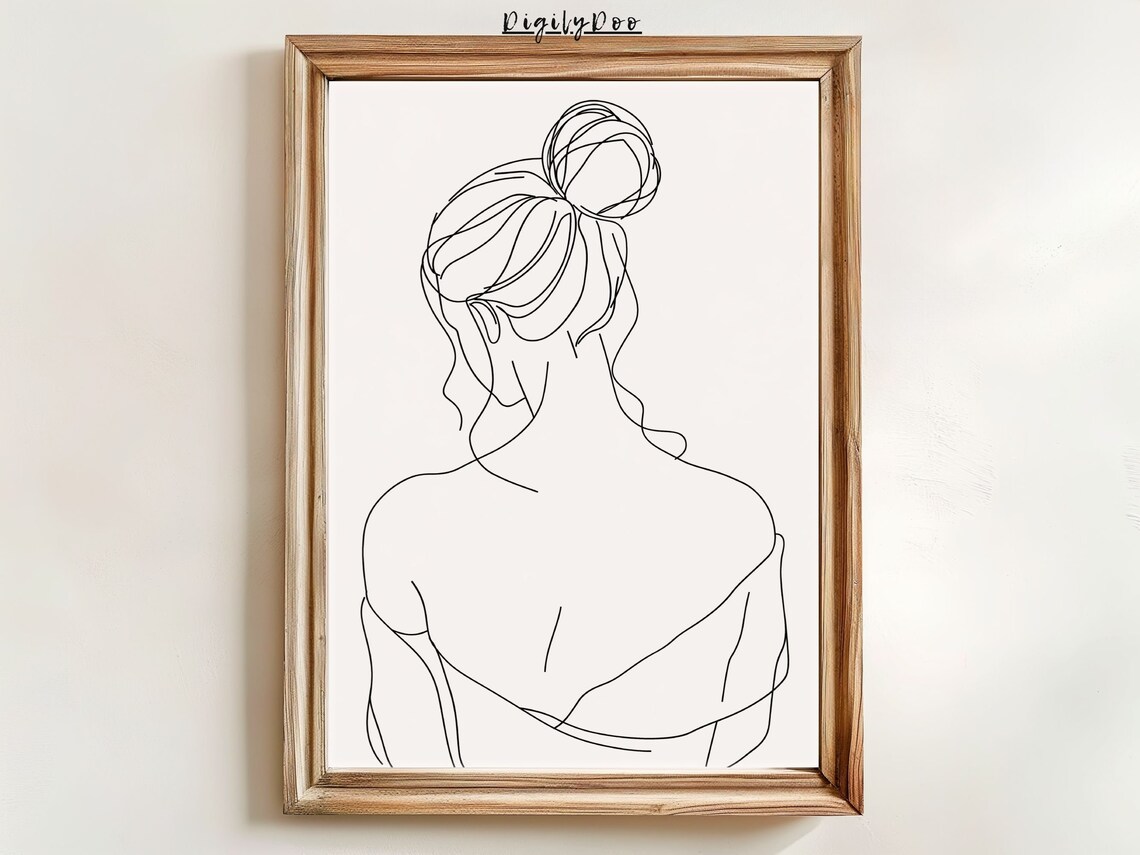 Woman Line Drawing Art Print, Minimalist Line Art