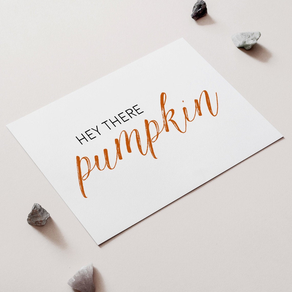 Hey There Pumpkin Fall Script Orange Typography Autumn Poster - Image 2
