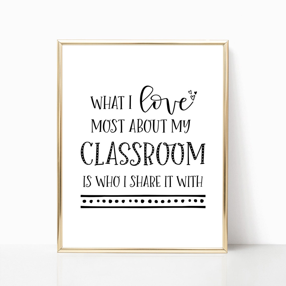 What I Love Most About My Classroom Teacher Appreciation Quote Poster