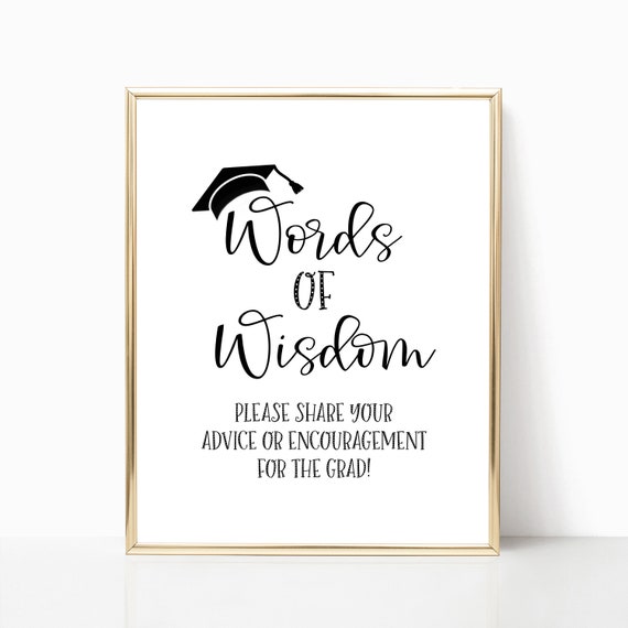 Graduation Decoration 2025 Words Of Wisdom Sign Graduation Party Sign Class Of 2025 Senior 2025