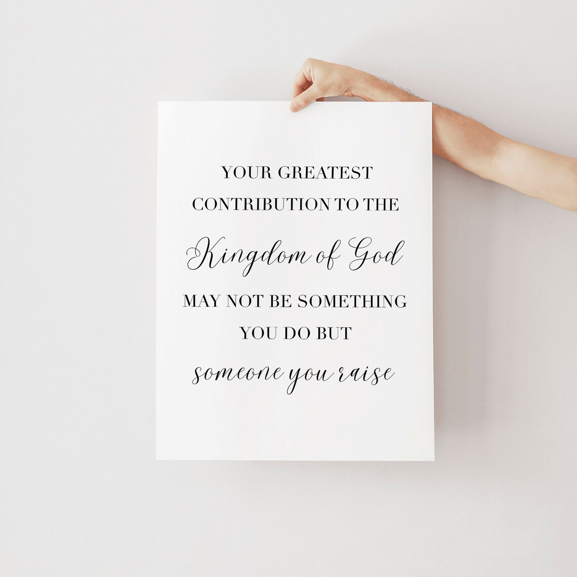 Greatest Contribution To Kingdom Of God Christian Motherhood Quote Wall Art - Image 2