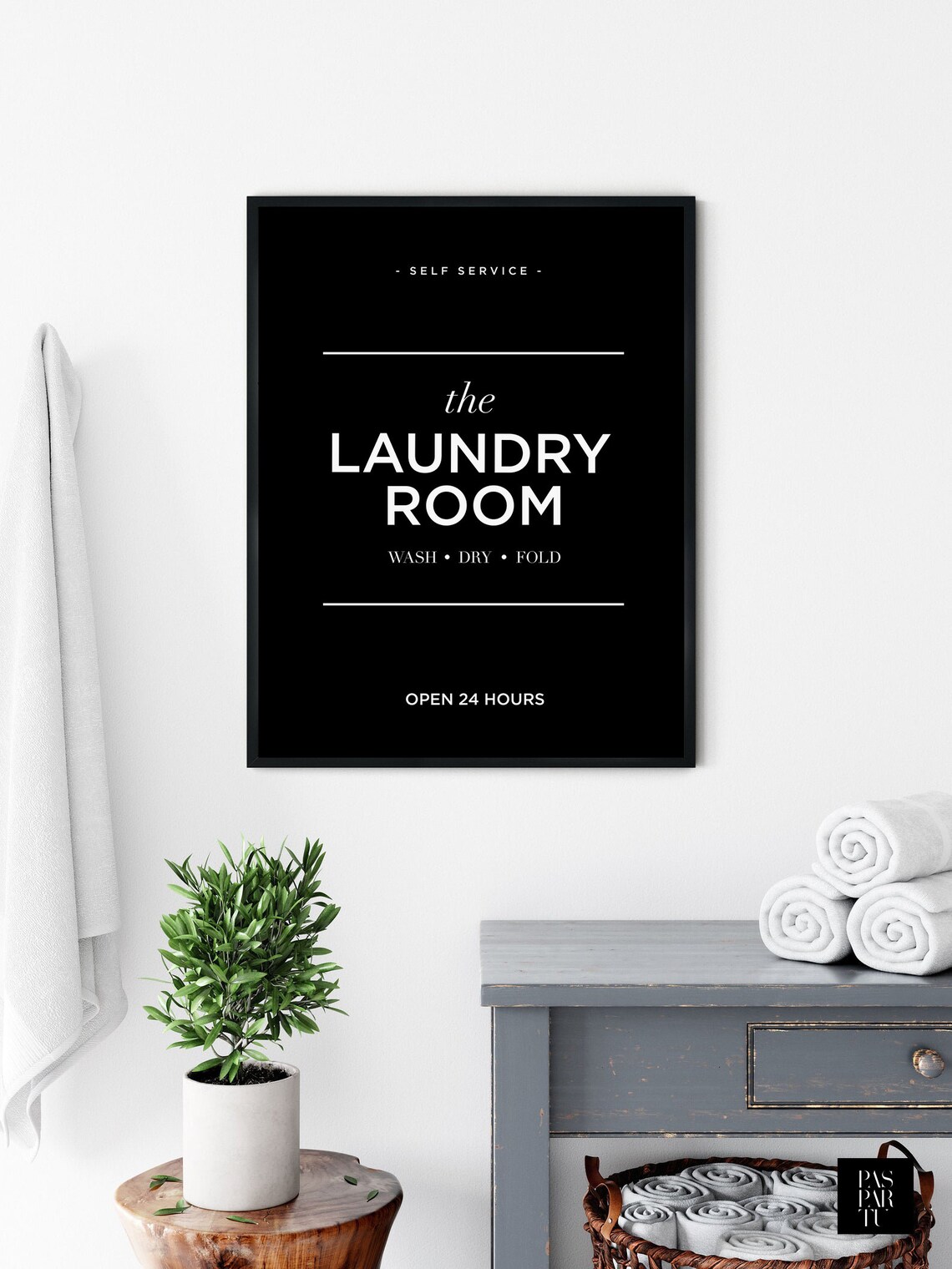 Modern Laundry Wash Dry Fold Laundry Room Art Print - Image 3