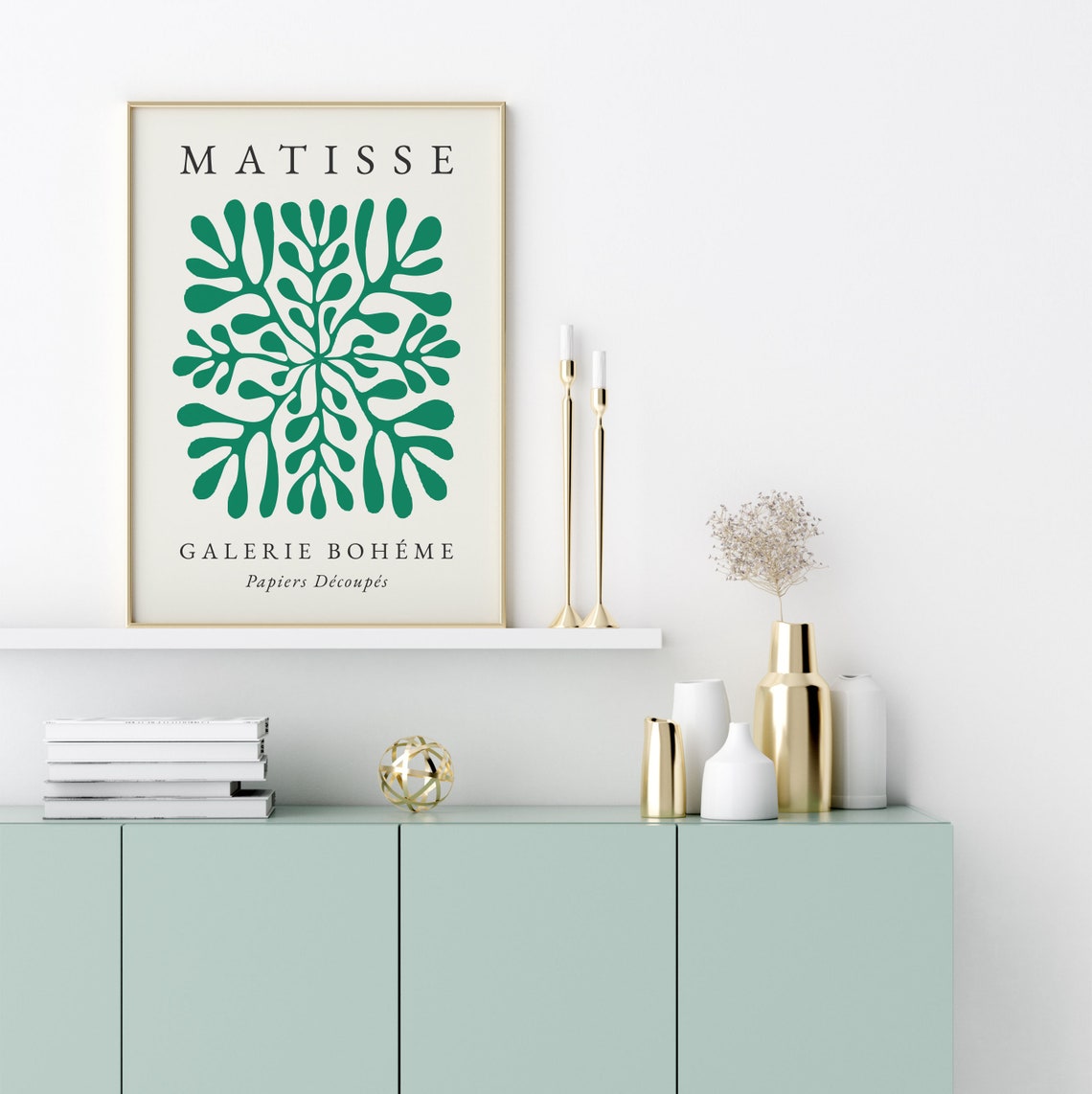 Matisse-Inspired Boho Wall Art, Green Art Print - Image 3