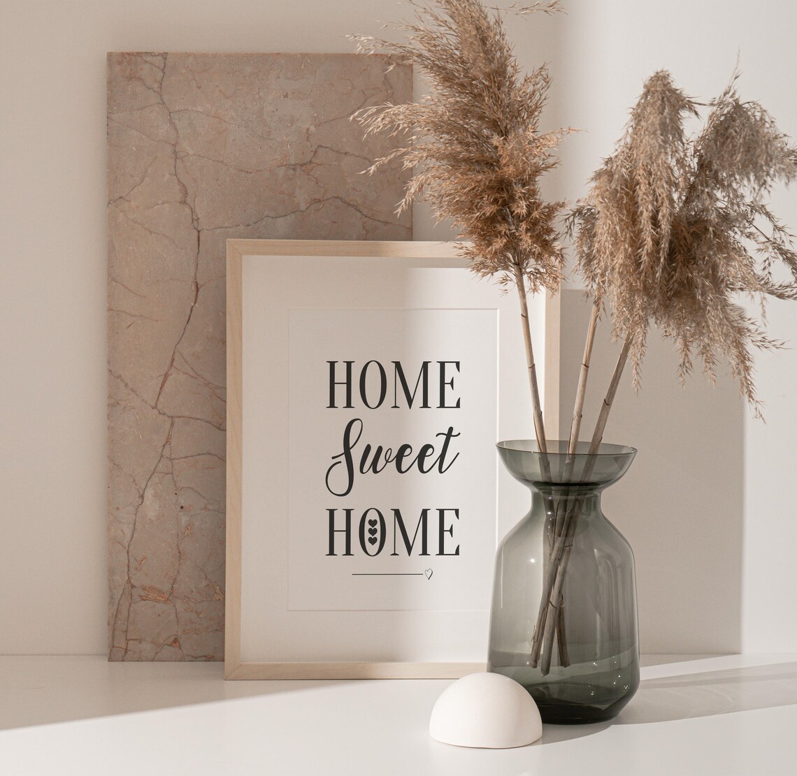 Home Sweet Home Black And White Farmhouse Heart Decor Wall Poster - Image 2