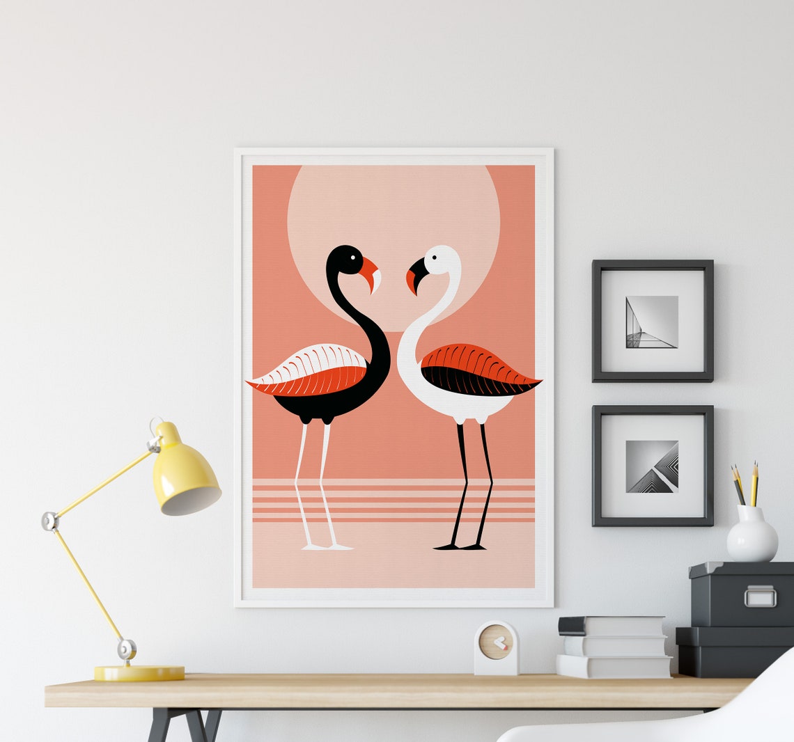 Flamingo Minimalist Art Print, Modern Bird Wall Art - Image 3
