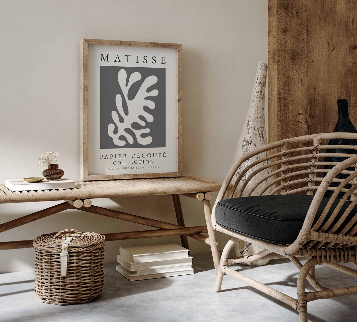 Henri Matisse Boho Art Print, Grey Wall Art - Image 3