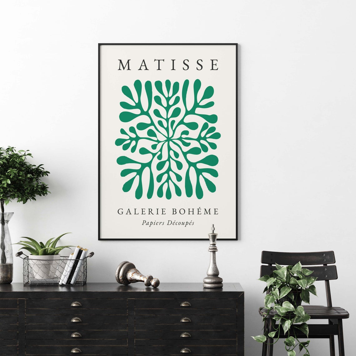 Matisse-Inspired Boho Wall Art, Green Art Print - Image 4