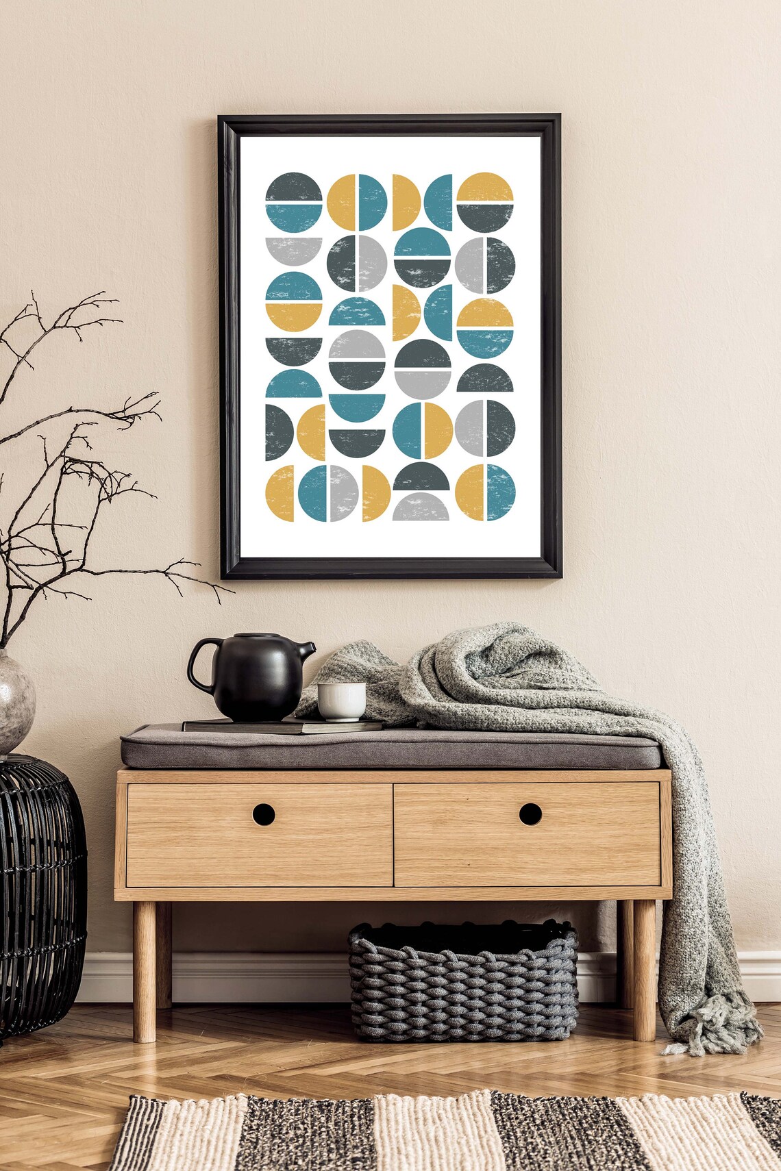 Printables Scandinavian Print Art Wall Art Minimalist Print Instant Circles Blue Art Prints Abstract - Image 3