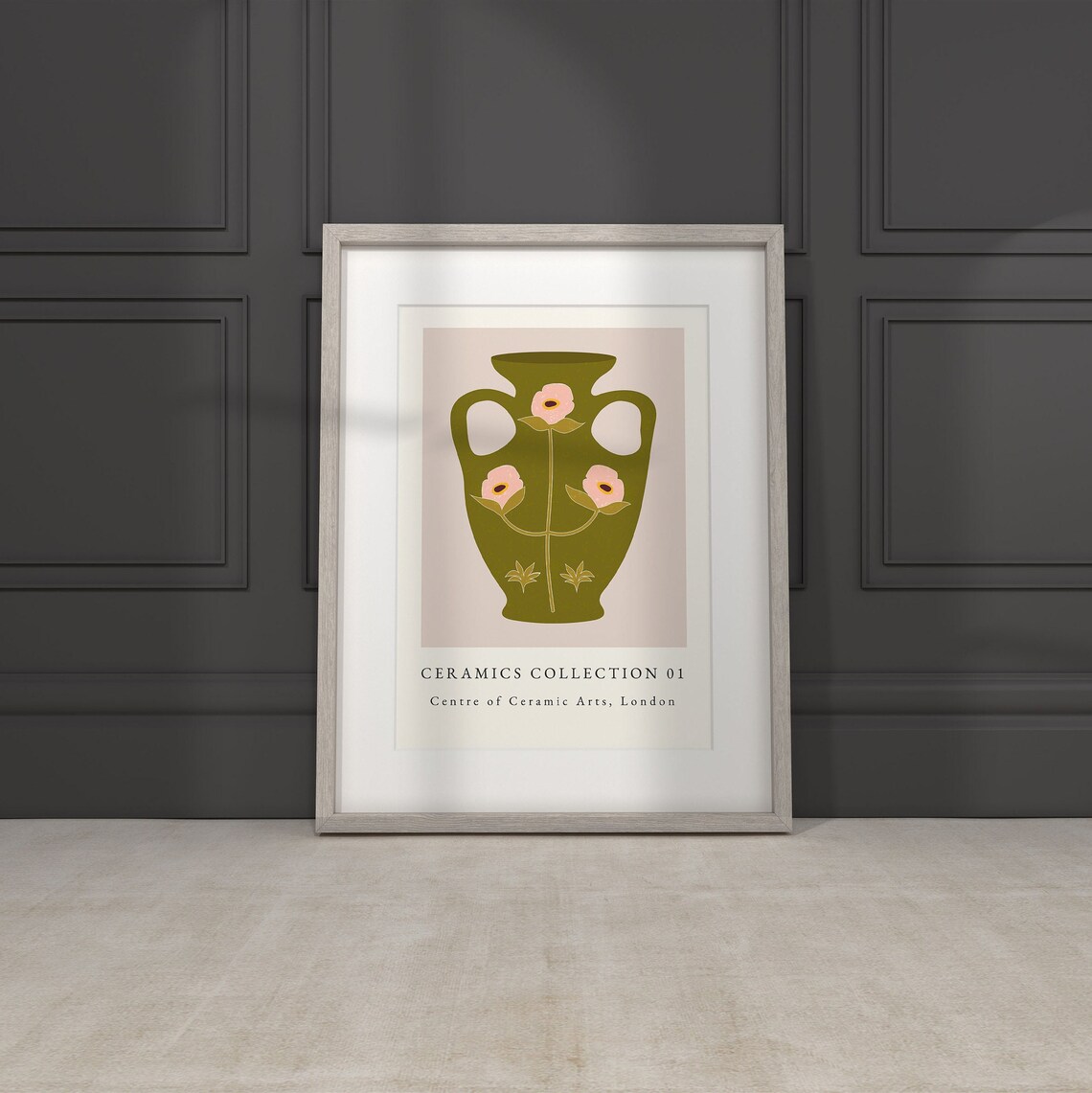 Boho Ceramic Vase Green Wall Art Print, Home Decor - Image 2