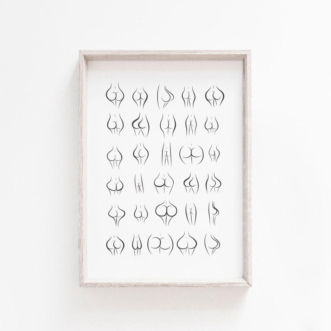 Body Positivity Bums Print, Funny Bathroom Poster - Image 2