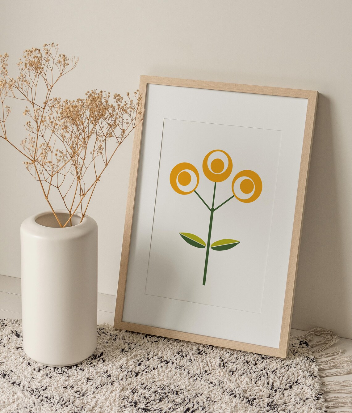 Minimalist Flower Art Print, Scandinavian Poster - Image 2