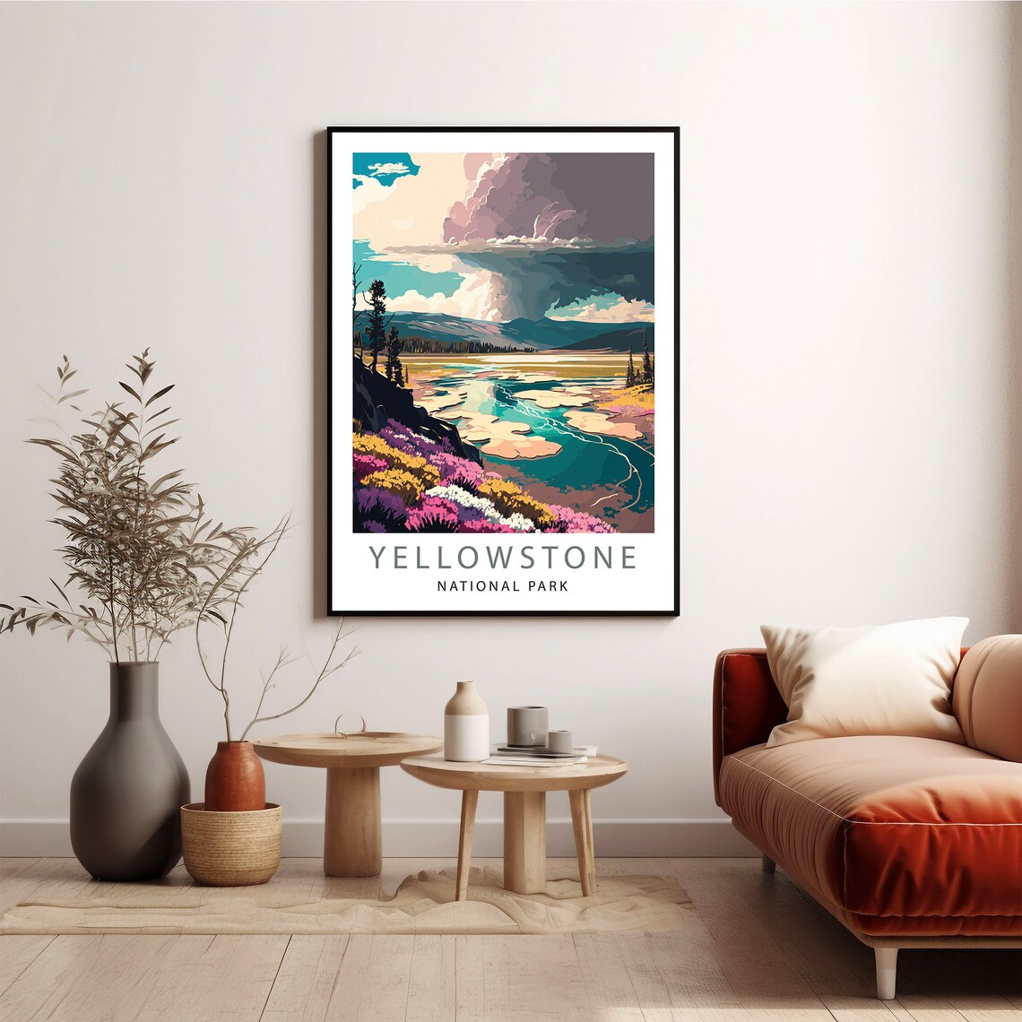 Yellowstone National Park Colorful River Landscape Travel Poster - Image 3