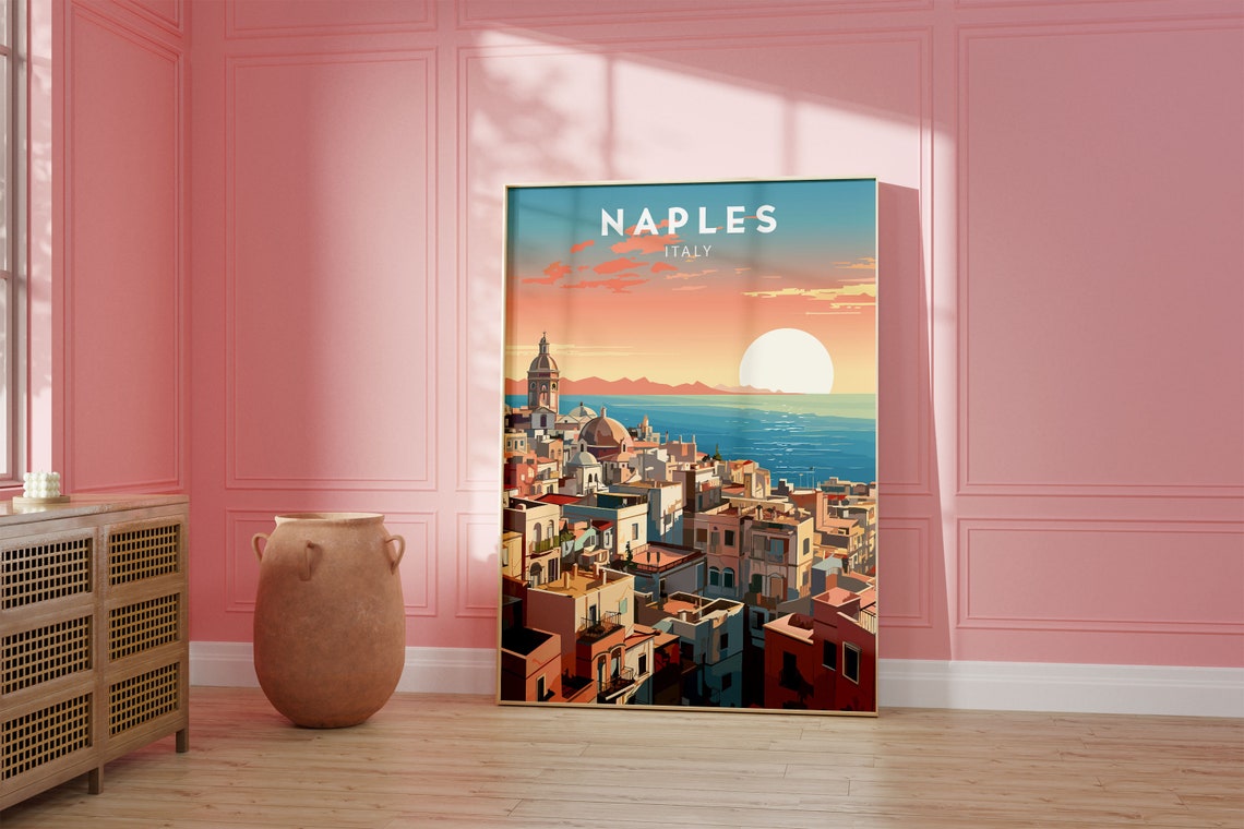 Naples Print Naples Travel Poster Naples Poster Italy Travel Poster Minimalist Artwork Italy Gifts Italy Art Naples Art - Image 3