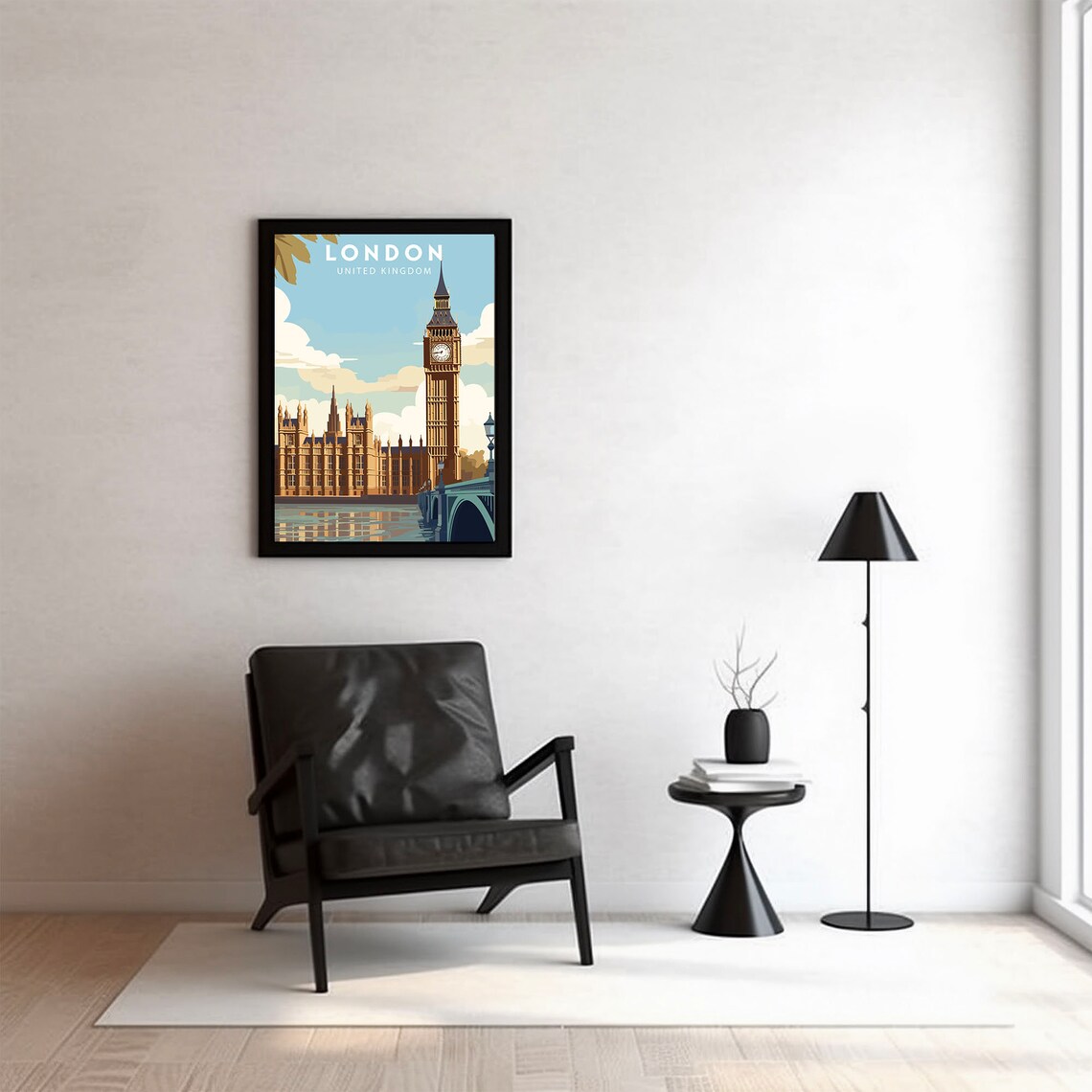 London Big Ben Houses of Parliament Daytime View Travel Poster - Image 2