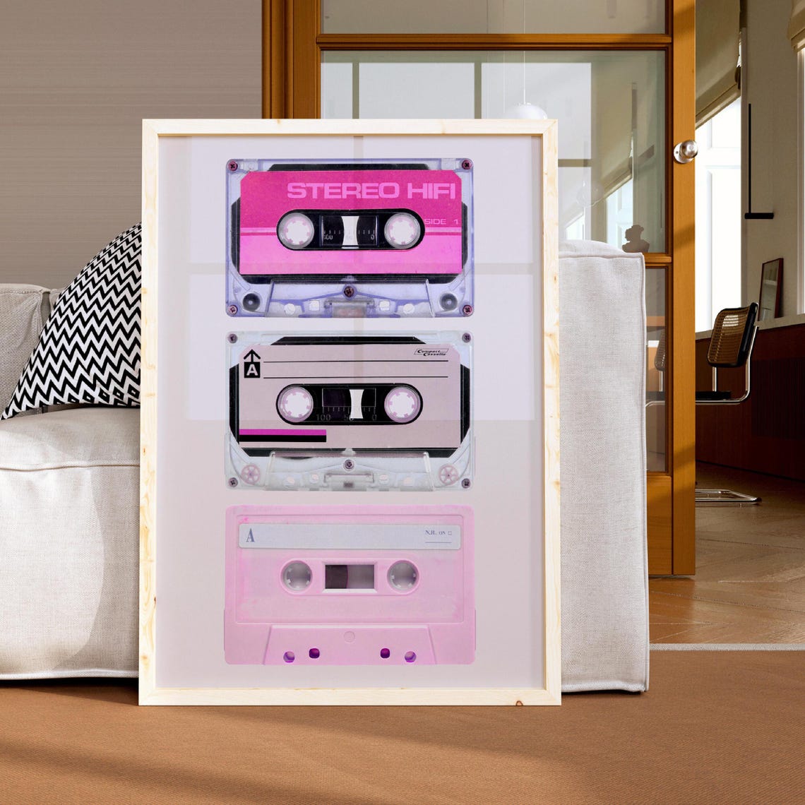 Pink Retro Cassette Tapes Y2K Music Nostalgia Funky Wall Decor Poster - Image 2