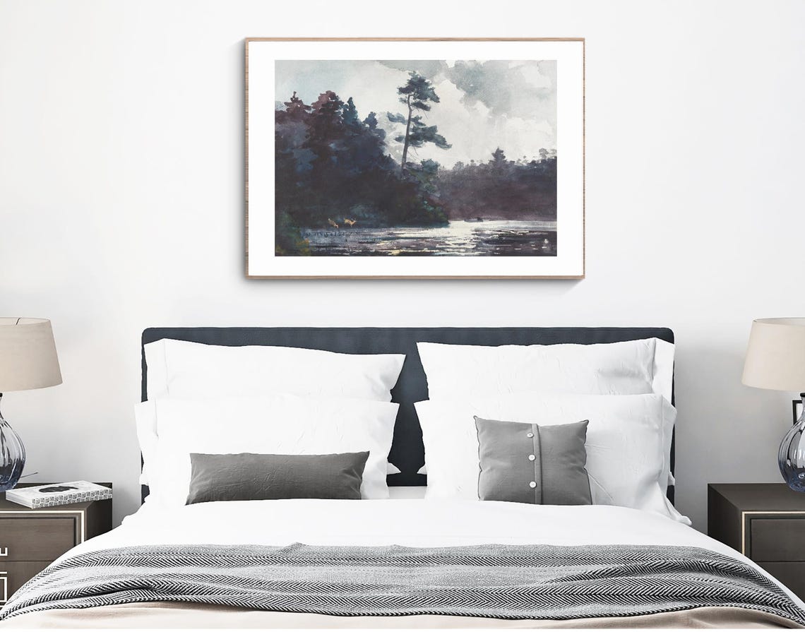 Adirondack Lake by Winslow Homer, Vintage Landscape