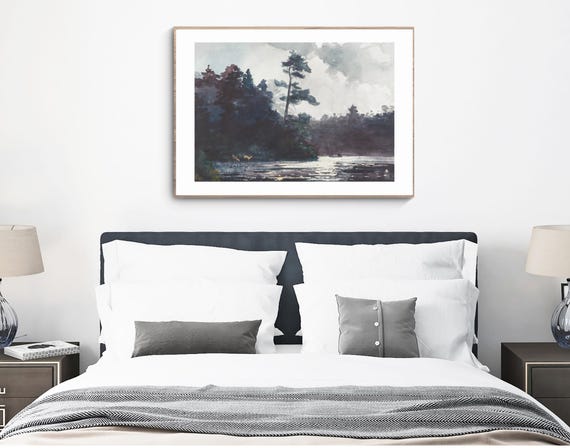 Adirondack Lake by Winslow Homer, Vintage Landscape