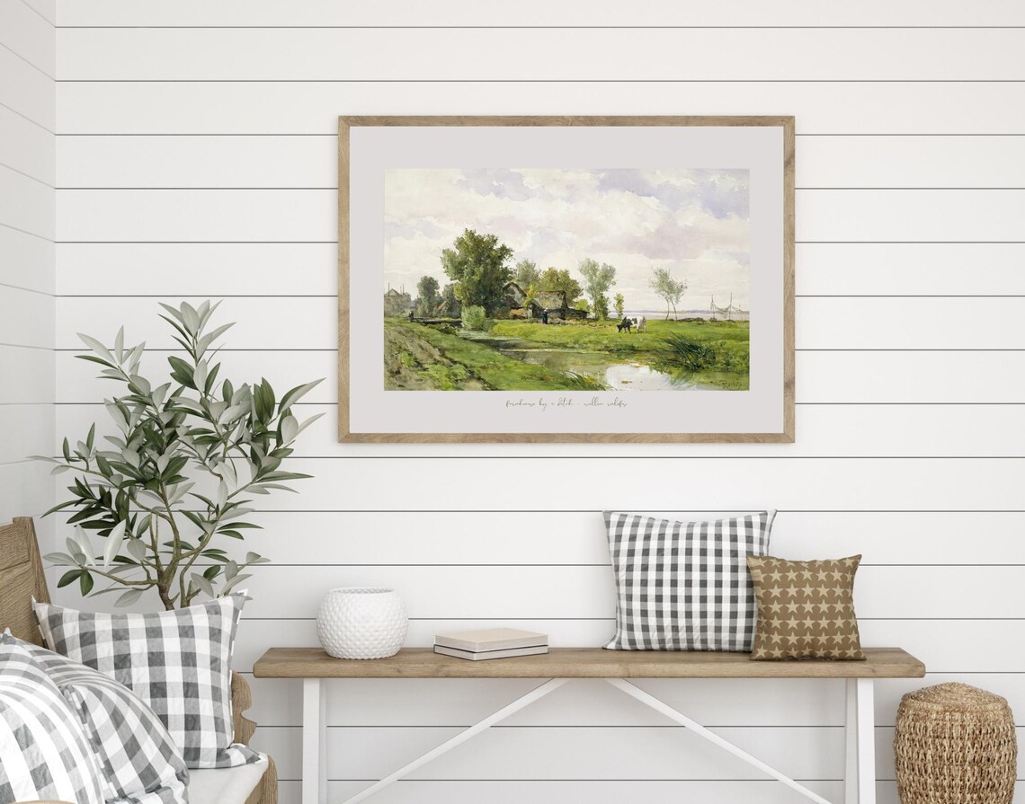 Vintage Farmhouse Art Print for Kitchen, Family Room