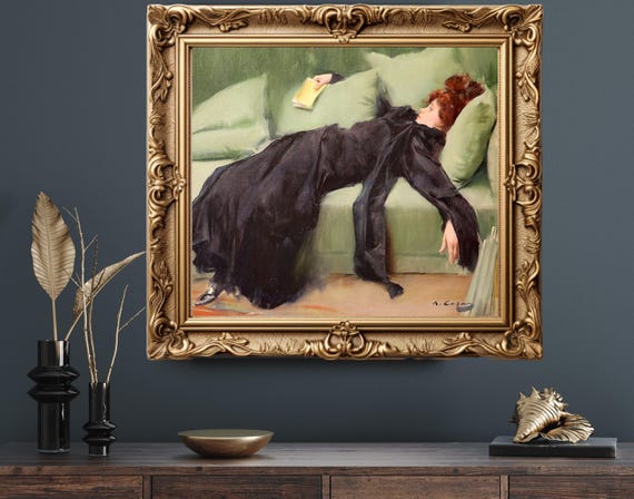 Decadent Young Woman After The Dance, Vintage Art Print