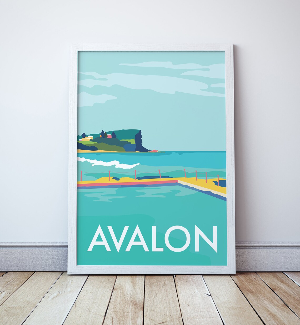 Avalon Beach Travel Poster, Northern Beaches Sydney