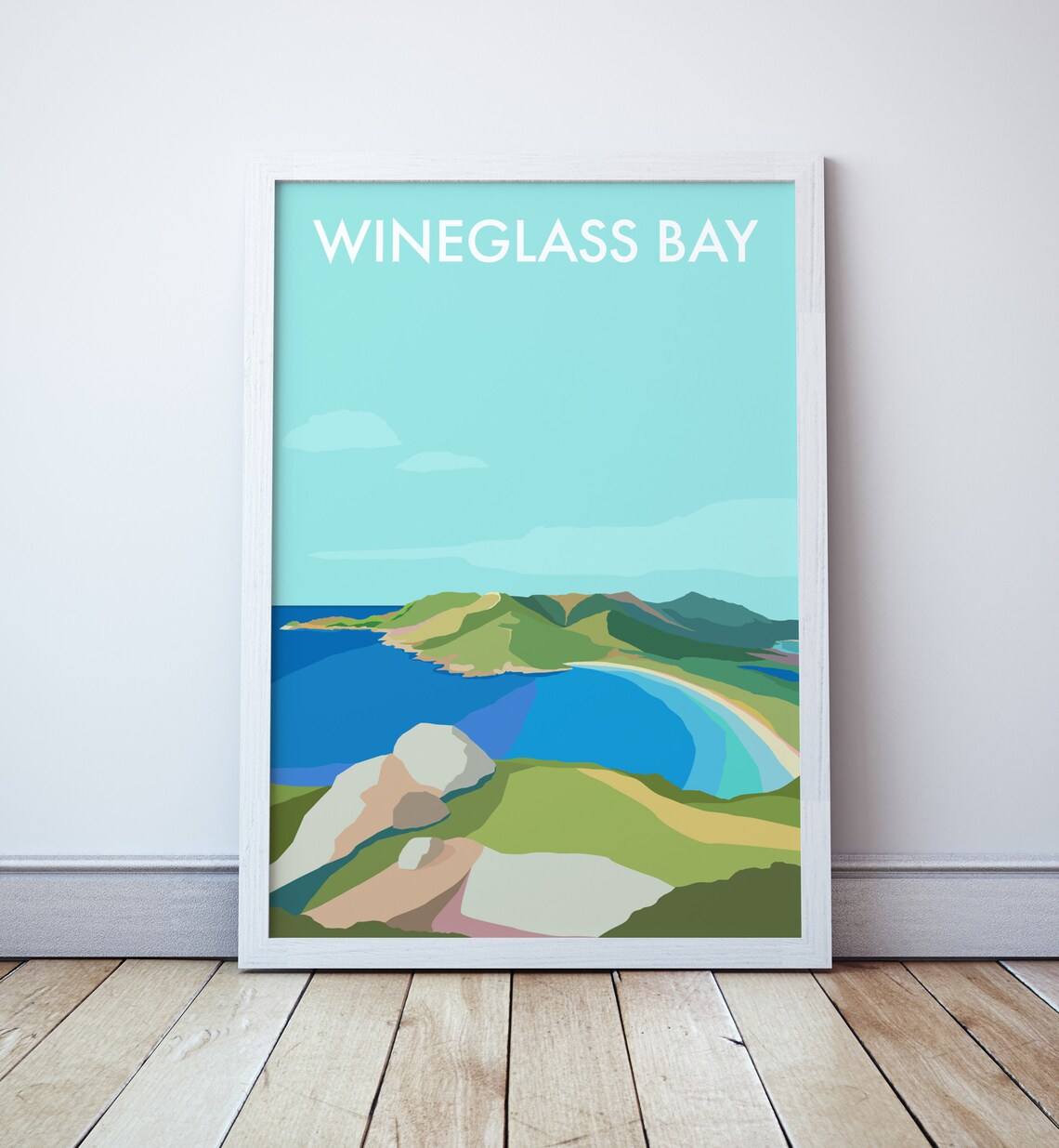 Wineglass Bay Tasmania Beach Travel Poster