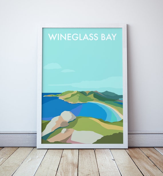Wineglass Bay Tasmania Beach Travel Poster