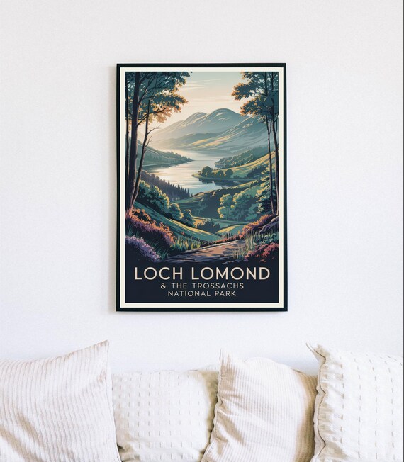 Loch Lomond and Trossachs National Park Scotland Travel Poster