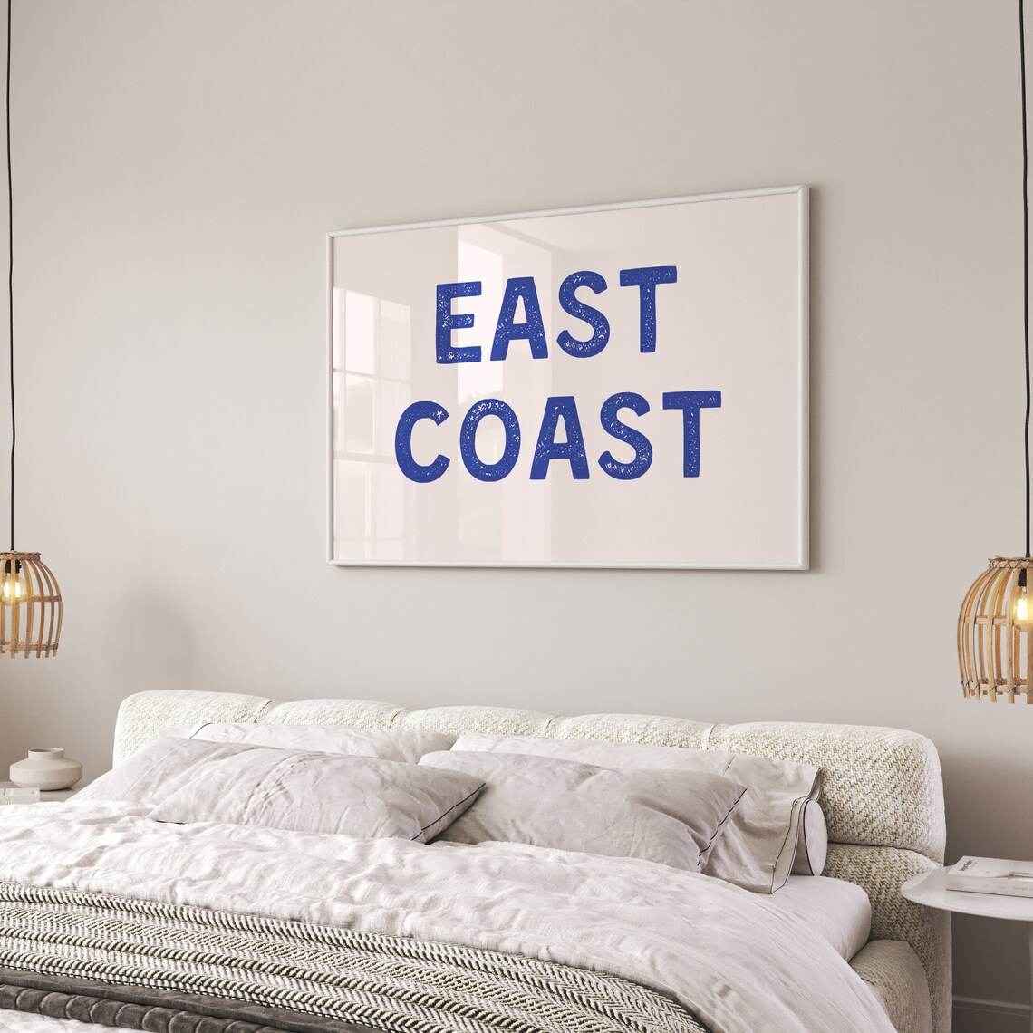 East Coast Navy Blue Vintage Typography Coastal College Poster - Image 3