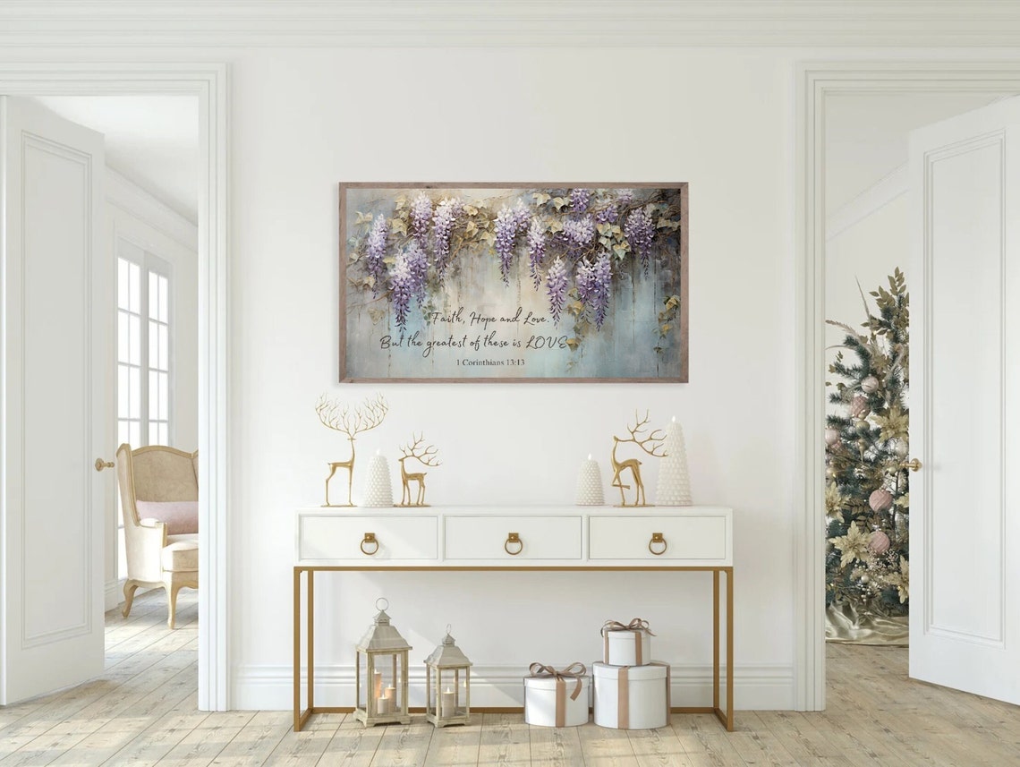1 Corinthians 13 13 Faith Hope Love Wisteria Scripture Poster - Image 5