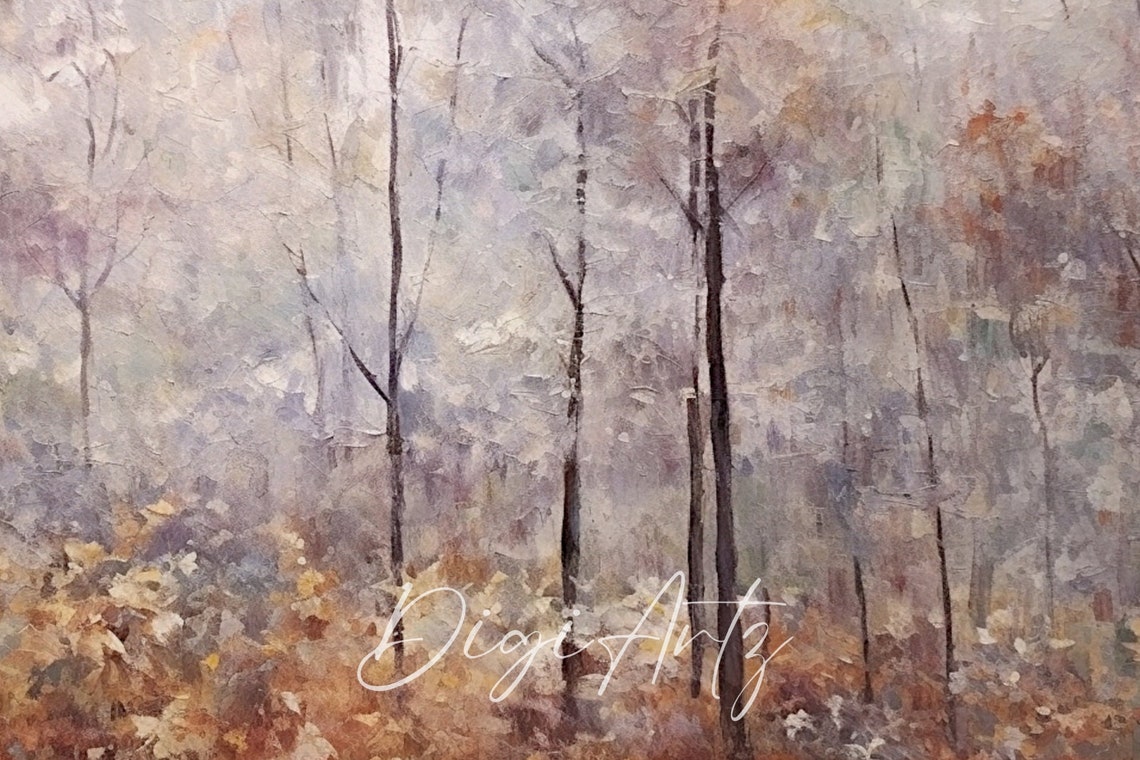 Moody Autumn Forest Of Bare Trees In Rustic Warm Tones Poster - Image 6