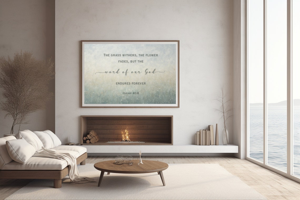 Isaiah 40 8 The Word of Our God Endures Forever Scripture Poster - Image 2