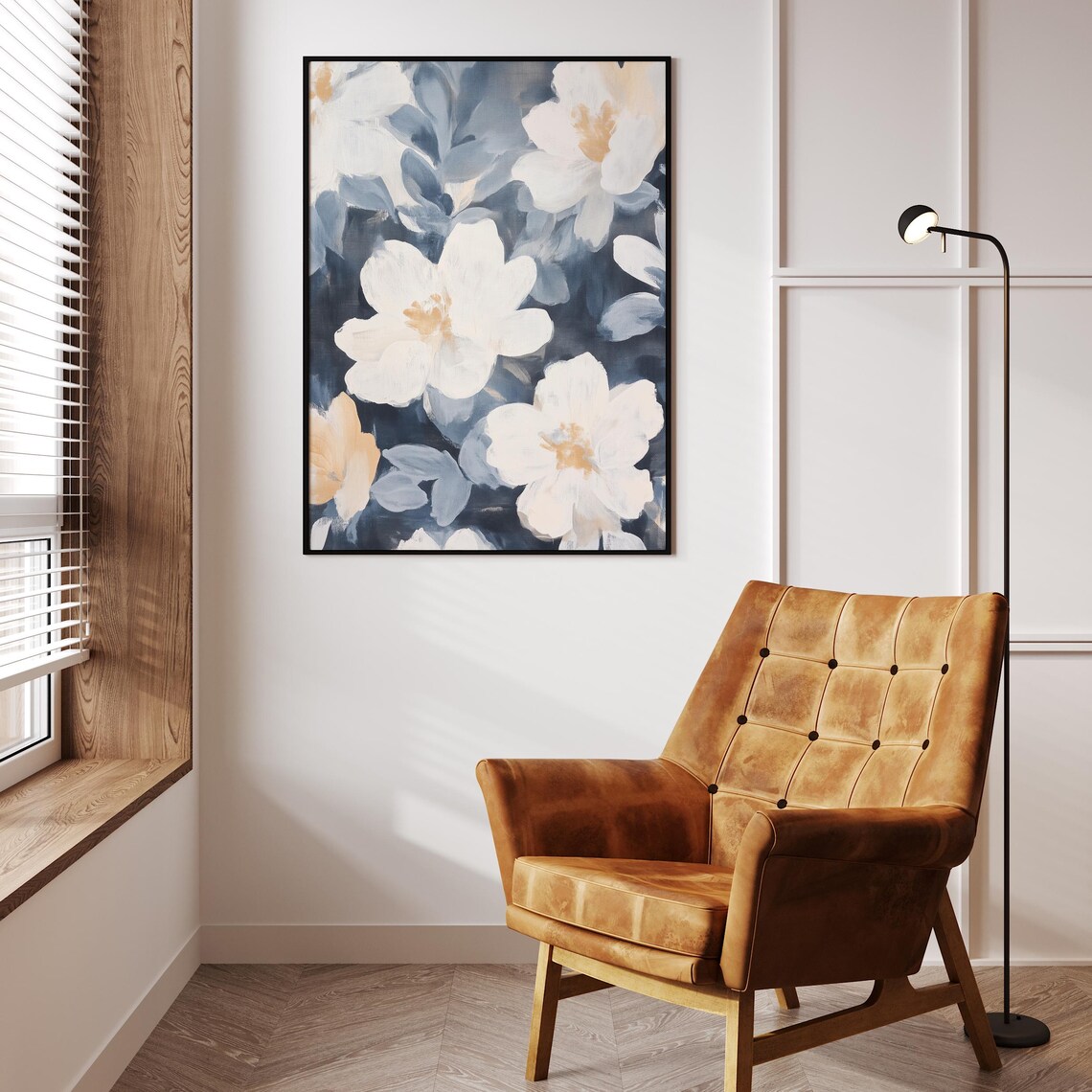 Abstract Flower Painting, Minimalist Botanical Decor - Image 2