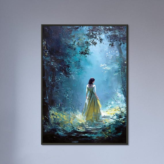Enchanted Forest Princess Acrylic Painting Dark Academia Fairycore Art