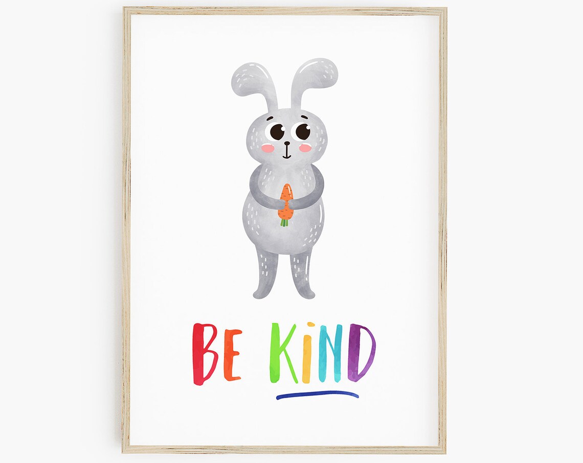 Be Kind Print, Playroom Growth Mindset Art Print