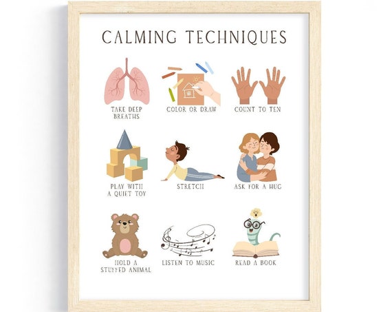 Calming Techniques Montessori Boho Classroom Poster