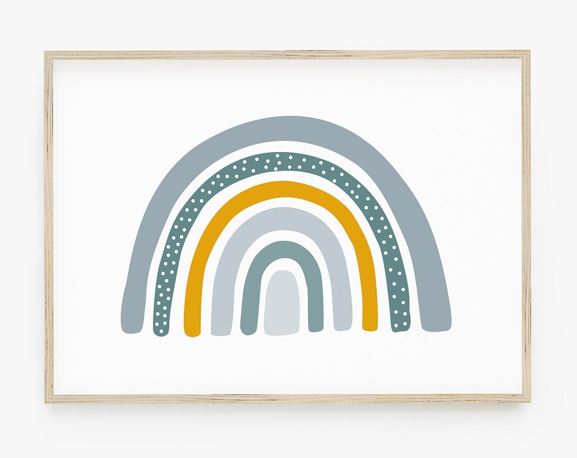 Rainbow Boys Bedroom Nursery Wall Art Print