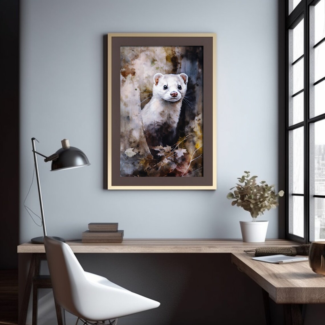 Ferret Watercolor Art Print, Animal Wall Decor - Image 4
