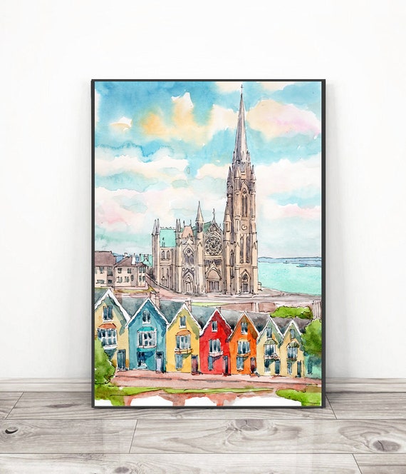 Cork, Ireland Travel Poster, Watercolor Art Print