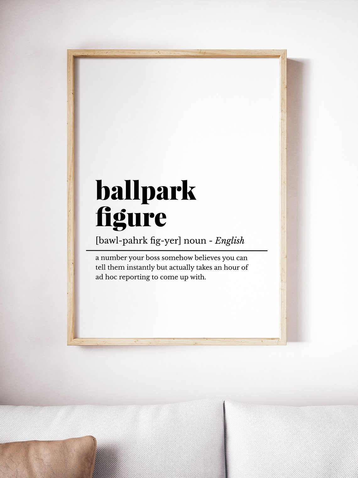 Ballpark Figure Funny Office Definition Dictionary Desk Poster - Image 5