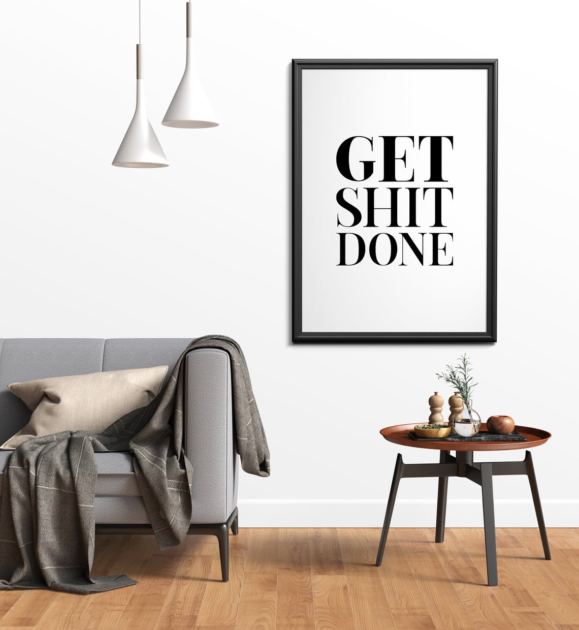Get Shit Done Funny Bold Motivational Quote Office Humor Poster - Image 4