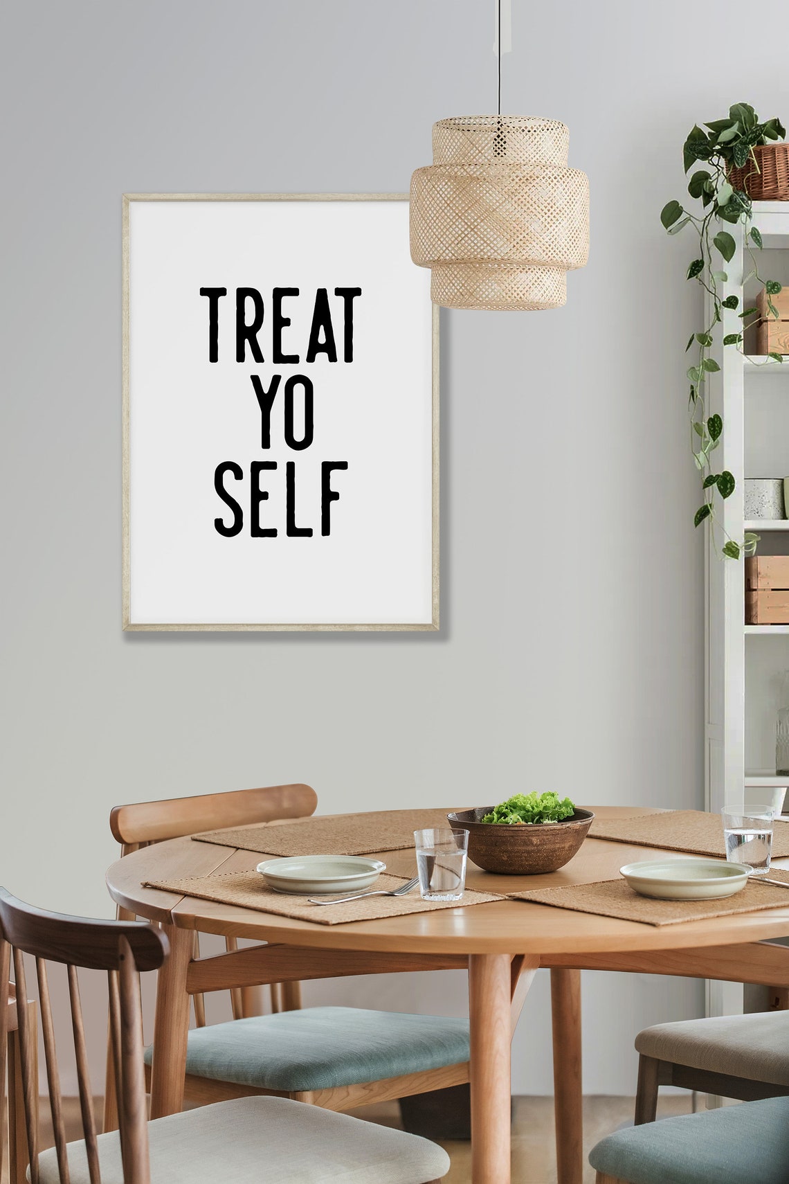 Treat Yo Self Fun Bold Typography Self Care Mantra Wall Poster - Image 5