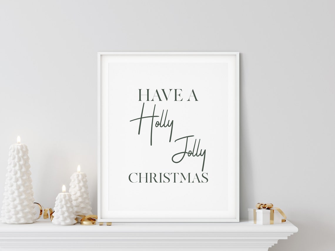 Have A Holly Jolly Christmas Modern Serif Script Typography Poster - Image 5