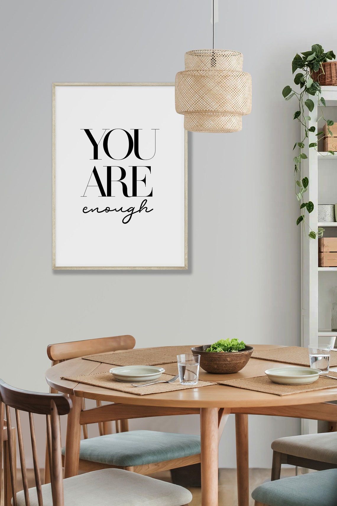 You Are Enough Daily Self Worth Affirmation Typography Poster - Image 3