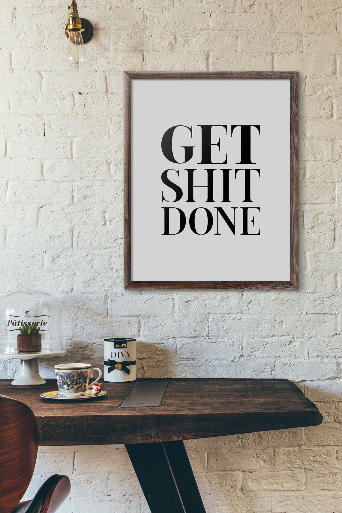 Get Shit Done Funny Bold Motivational Quote Office Humor Poster - Image 2