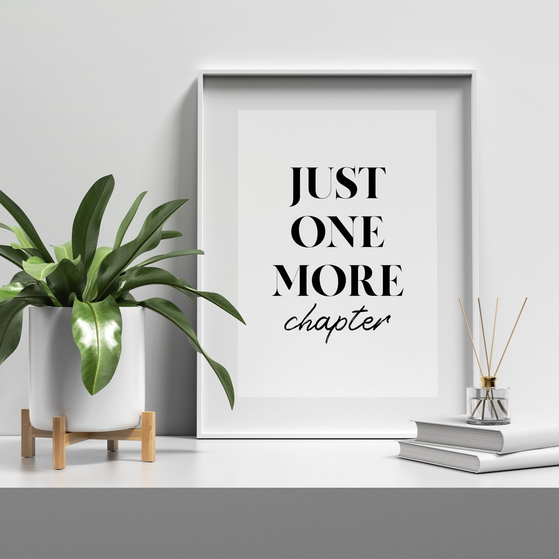 Just One More Chapter Wall Art Gift For Writers Book Lovers Print Home Decor Reading Quotes Library Decor Library Wall Art - Image 5